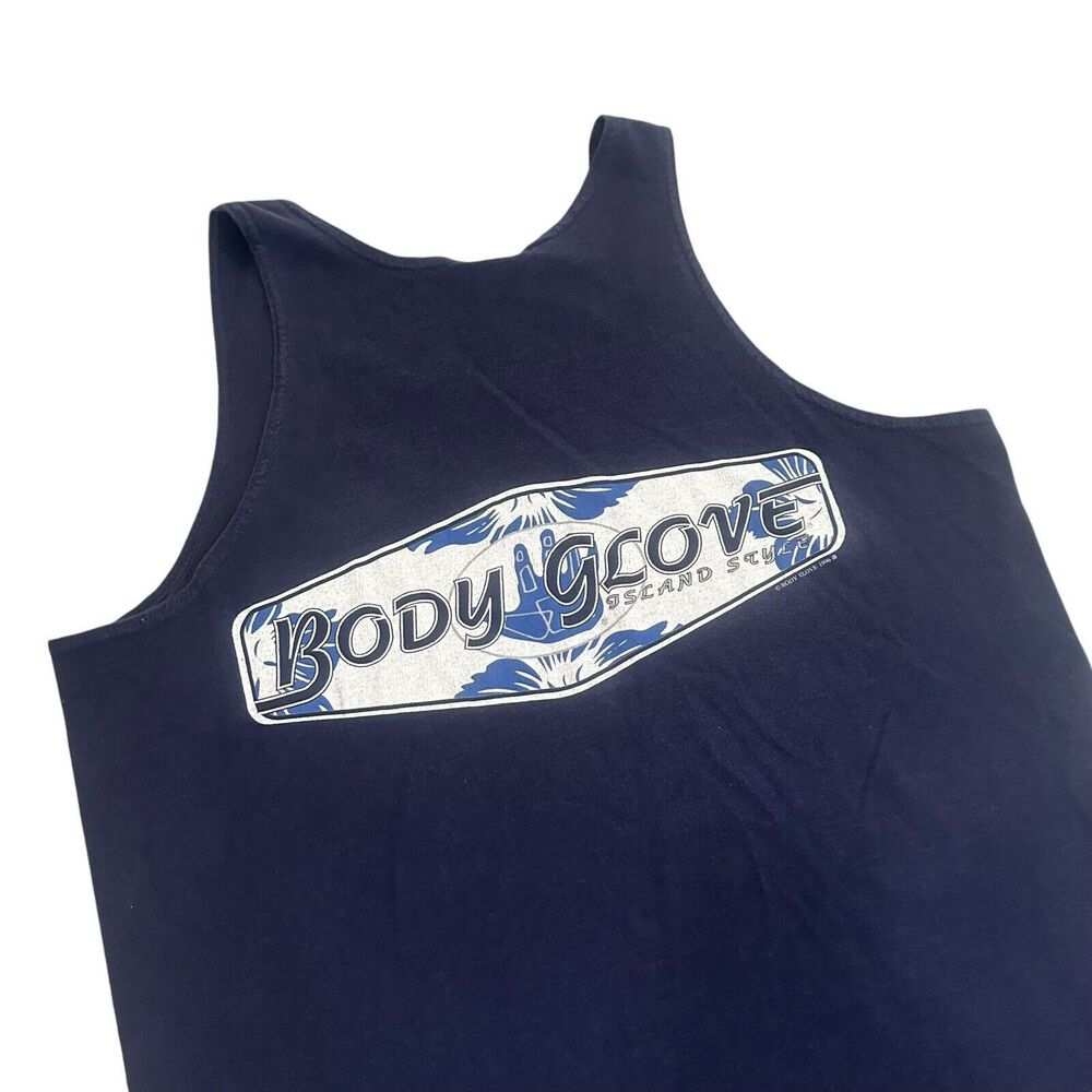 BODY GLOVE 1996 Vintage Tank Top Sleeveless SHIRT Sz L Blue Surfing Muscle Beach